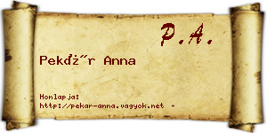 Pekár Anna névjegykártya