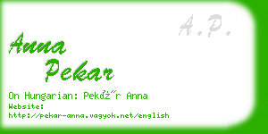 anna pekar business card